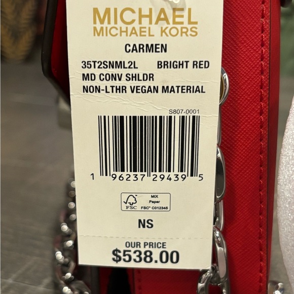 Michael Kors Vibrant Red Crossbody Bag - Picture 5 of 5